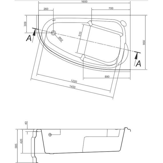 Ванна акриловая Cersanit Joanna R 160x95 см, Размер - мм: 1600х950 - 15 Ванна акриловая Cersanit Joanna R 160x95 см, Размер - мм: 1600х950 фото 15