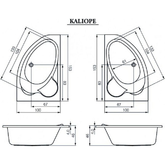 Ванна акриловая Cersanit Kaliope L 153x100 см, Размер - мм: 1530х1000 - 11 Ванна акриловая Cersanit Kaliope L 153x100 см, Размер - мм: 1530х1000 фото 11