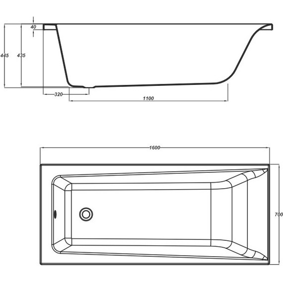 Ванна акриловая Cersanit Lorena 160x70 см, Размер - мм: 1600х700 - 8 Ванна акриловая Cersanit Lorena 160x70 см, Размер - мм: 1600х700 фото 8