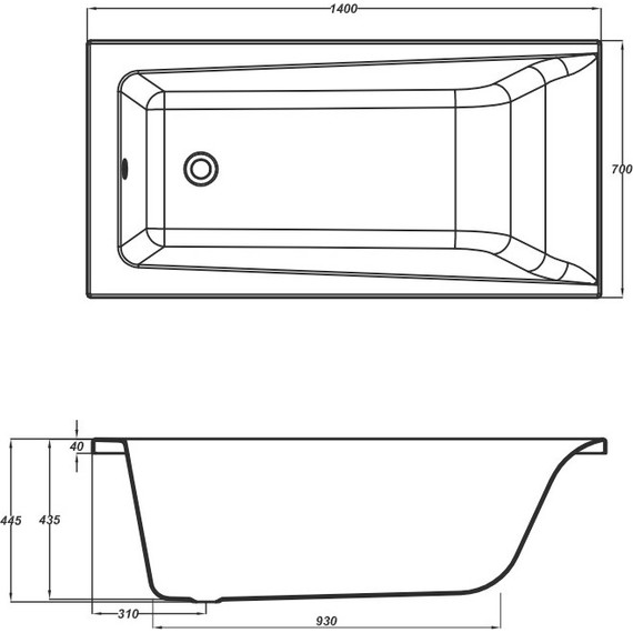 Ванна акриловая Cersanit Lorena 140x70 см, Размер - мм: 1400х700 - 8 Ванна акриловая Cersanit Lorena 140x70 см, Размер - мм: 1400х700 фото 8