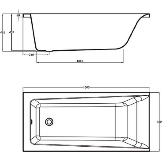 Ванна акриловая Cersanit Lorena 150x70 см, Размер - мм: 1500х700 - 8 Ванна акриловая Cersanit Lorena 150x70 см, Размер - мм: 1500х700 фото 8