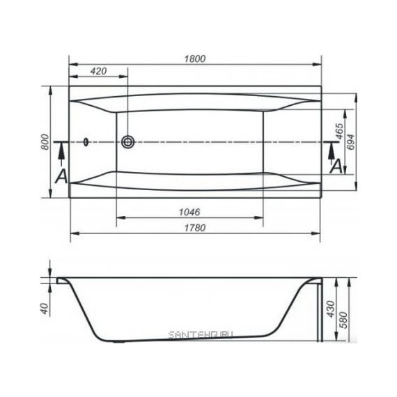 Ванна акриловая Cersanit Virgo 180x80 см, Размер - мм: 1800х800 - 11 Ванна акриловая Cersanit Virgo 180x80 см, Размер - мм: 1800х800 фото 11