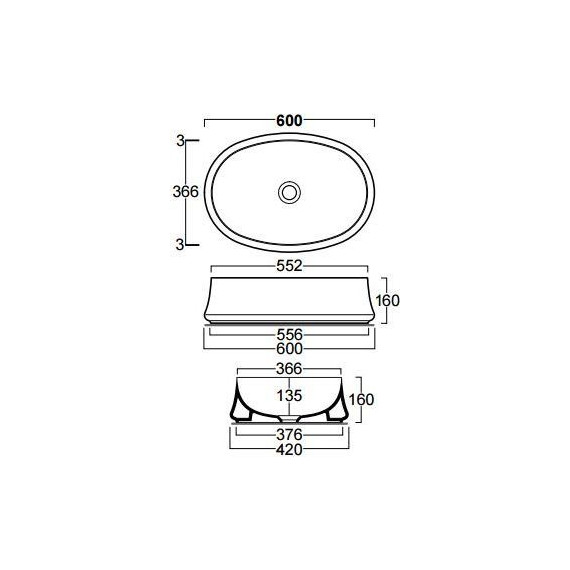 Раковина-чаша Simas Sharp 60 см SH04bi*0 фото 4