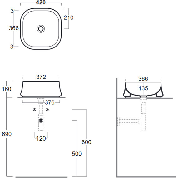 Раковина-чаша Simas Sharp 42 см SH06 navy matt - 4 Раковина-чаша Simas Sharp 42 см SH06 navy matt фото 4