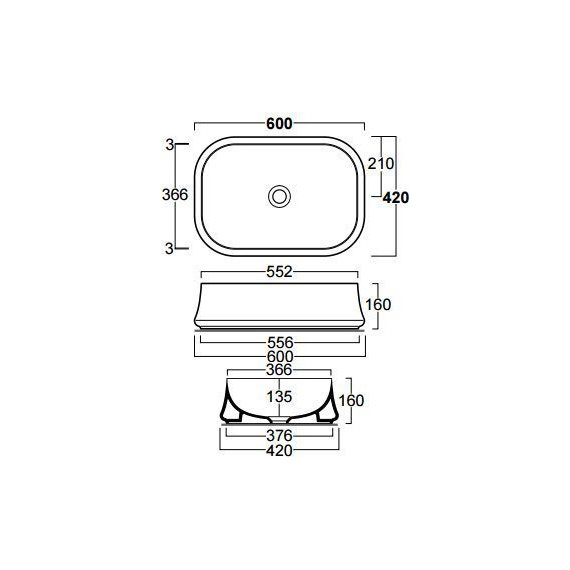 Раковина-чаша Simas Sharp 60 см SH08bi*0 фото 4