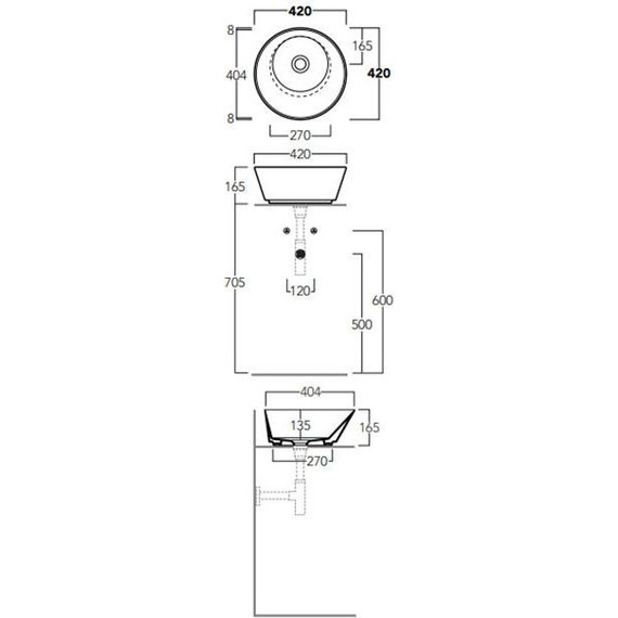 Раковина-чаша Simas Wave 42 см WA01 bi*0 фото 5