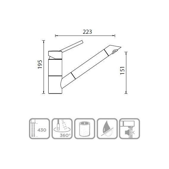 Смеситель для кухни Schock SC-200 710173, хром/бронза фото 2