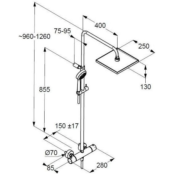 Душевая стойка с термостатом Kludi Logo Dual Shower System 6809805-00 - 2 Душевая стойка с термостатом Kludi Logo Dual Shower System 6809805-00 фото 2