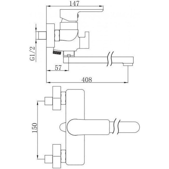 Смеситель для ванны Aquanet Arctic AF520-21СW, белый/хром фото 2