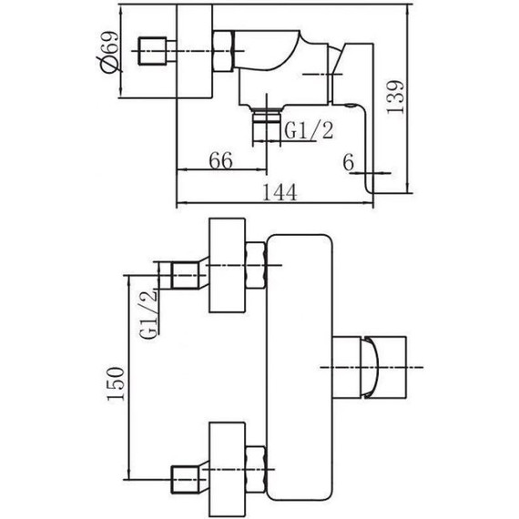 Смеситель для душа Aquanet Arctic AF520-30СW, белый/хром фото 2