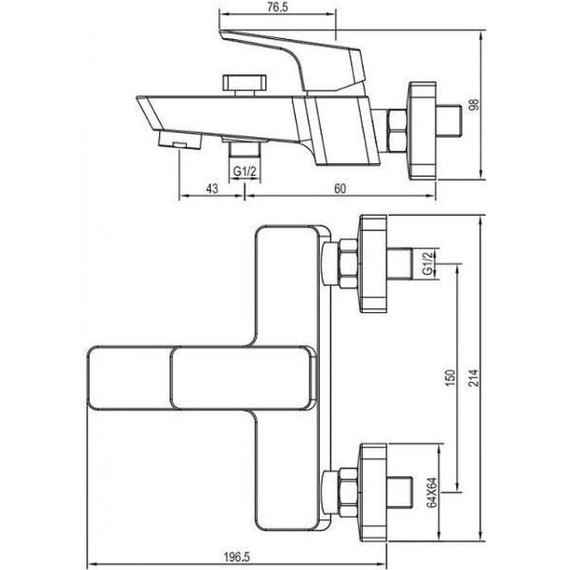 Смеситель для ванны Aquanet Gotic AF440-20B, чёрный матовый фото 3