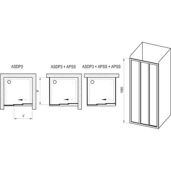 Душевая дверь Ravak Supernova ASDP3 110 см 00VD0102ZG белый/матовое, Цвет стекла: матовое, Цвет профиля: белый, Размер - мм: 1100 фото 6