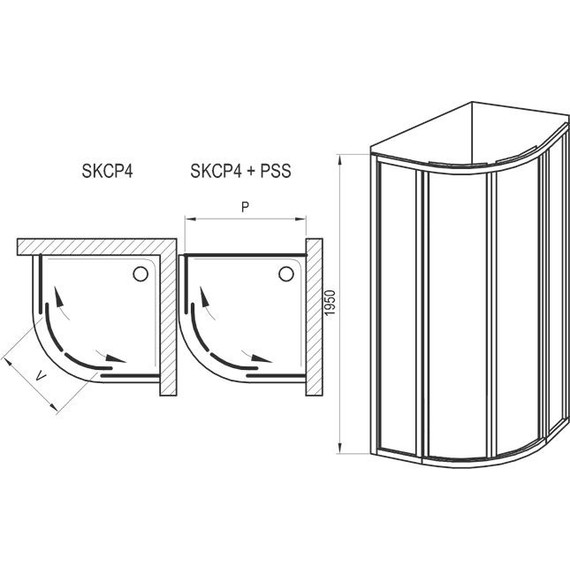Душевое ограждение Ravak Supernova SKCP4 90 см 31170100ZG белый/матовое - 9 Душевое ограждение Ravak Supernova SKCP4 90 см 31170100ZG белый/матовое фото 9
