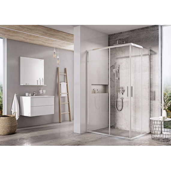 Душевое ограждение Ravak Blix Slim BLSRV2K 100х100 см X1XMA0C00Z1+X1XMA0C00Z1 алюминий/прозрачное фото 3