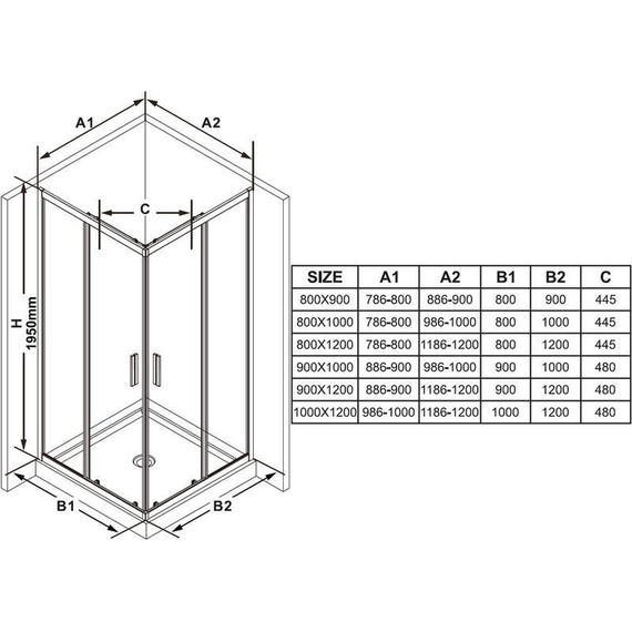 Душевое ограждение Ravak Blix Slim BLSRV2K 120х100 см X1XMG0C00Z1+X1XMA0C00Z1 алюминий/прозрачное фото 5