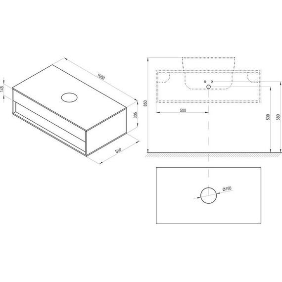Тумба подвесная со столешницей Ravak SD 1000 Step 100 см X000001417, белый/дуб - 3 Тумба подвесная со столешницей Ravak SD 1000 Step 100 см X000001417, белый/дуб фото 3
