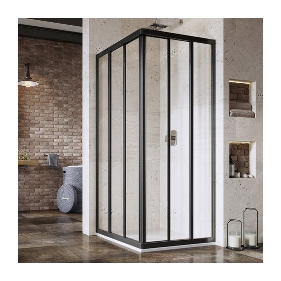 Душевое ограждение Ravak Supernova ASRV3+ASRV3 75x75 см 15V303R211 чёрный/pearl фото 