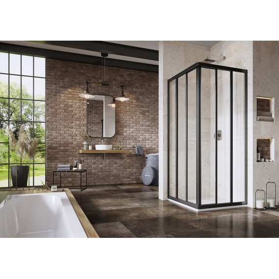 Душевое ограждение Ravak Supernova ASRV3+ASRV3 80x80 см 15V403R2Z1 чёрный/прозрачное фото 2