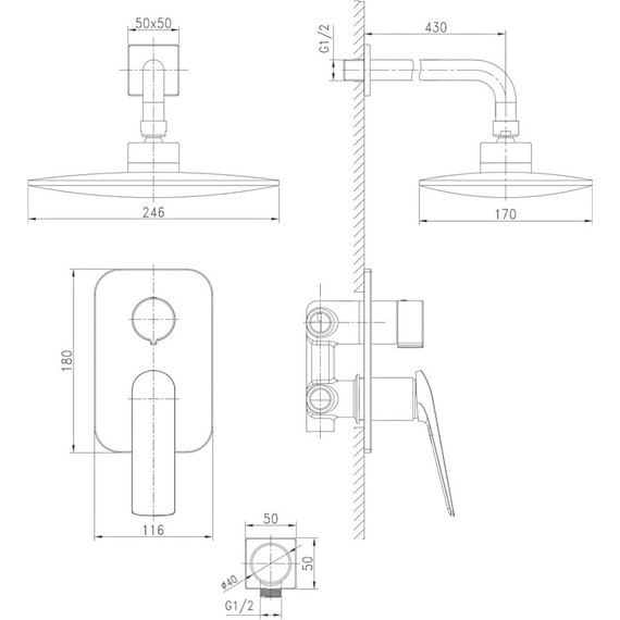 Душевая система для душа Lemark Allegro LM5929CW, хром/белый - 2 Душевая система для душа Lemark Allegro LM5929CW, хром/белый фото 2