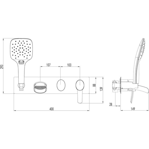 Смеситель для ванны Lemark Atlantiss LM3224C - 4 Смеситель для ванны Lemark Atlantiss LM3224C фото 4