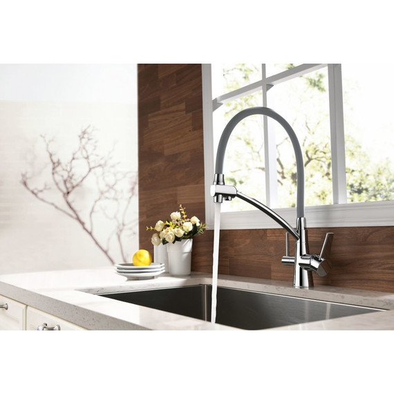 Смеситель для кухни Lemark Comfort LM3071C-Gray, хром/серый фото 2