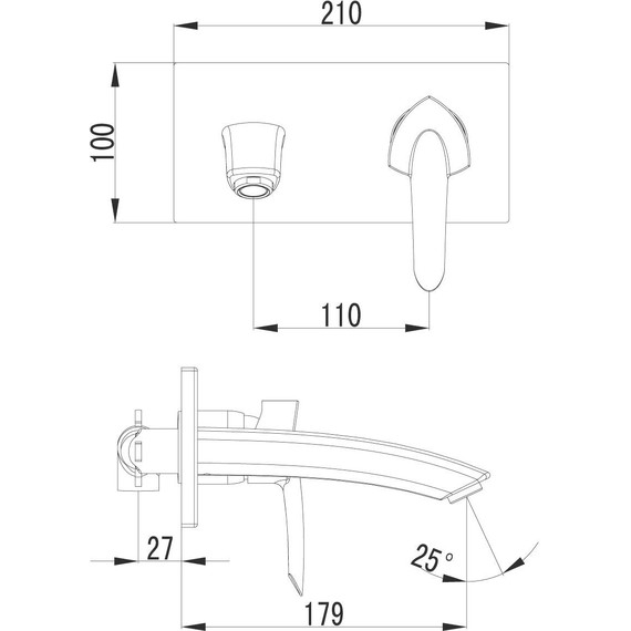Смеситель для раковины настенный Lemark Mars LM3526C фото 5