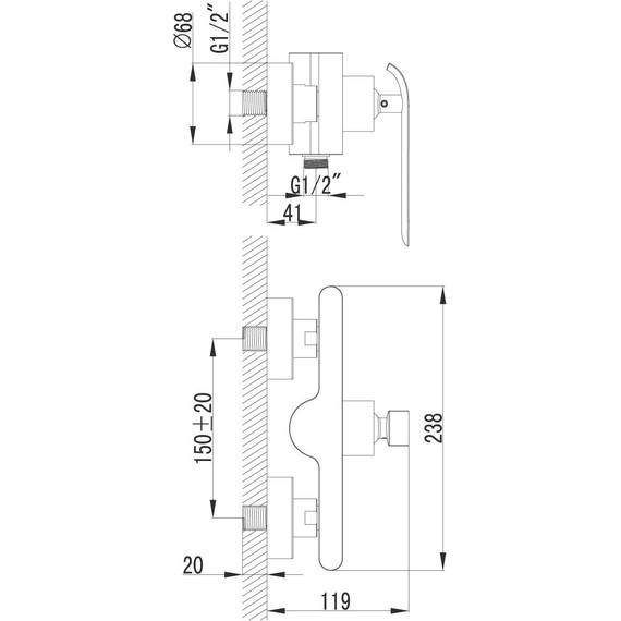 Смеситель для душа Lemark Melange LM4903CW, хром/белый фото 6