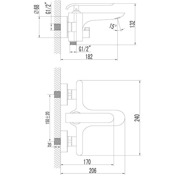 Смеситель для ванны Lemark Melange LM4914CW, хром/белый фото 6