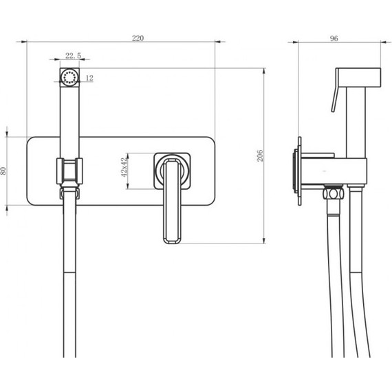 Набор для гигиенического душа Lemark Mista LM6419WG, белый/золото - 3 Набор для гигиенического душа Lemark Mista LM6419WG, белый/золото фото 3