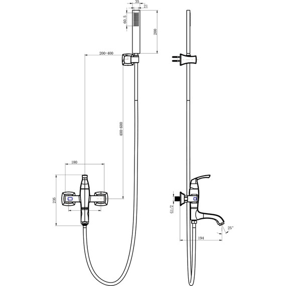 Смеситель для ванны Lemark Nubira LM6214ORB, черный фото 2