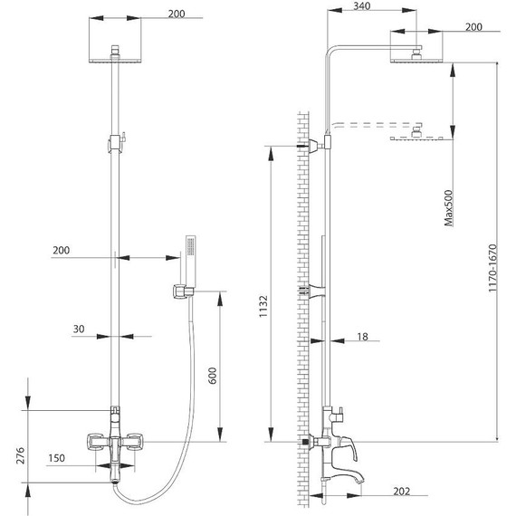 Душевая стойка для ванны Lemark Nubira LM6262ORB, черный - 3 Душевая стойка для ванны Lemark Nubira LM6262ORB, черный фото 3