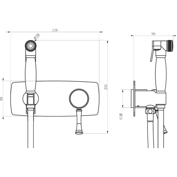 Набор для гигиенического душа Lemark Peretto LM6319RB, черная бронза - 2 Набор для гигиенического душа Lemark Peretto LM6319RB, черная бронза фото 2