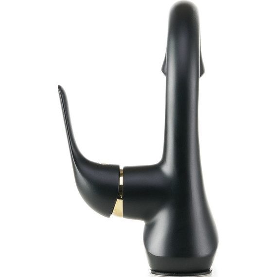 Смеситель для раковины Lemark Swan LM5406BG, черный/золото фото 3