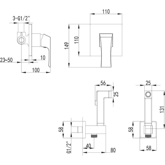 Набор для гигиенического душа Lemark Unit LM4519C - 2 Набор для гигиенического душа Lemark Unit LM4519C фото 2