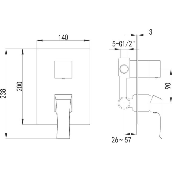 Смеситель для ванны Lemark Unit LM4528C - 2 Смеситель для ванны Lemark Unit LM4528C фото 2
