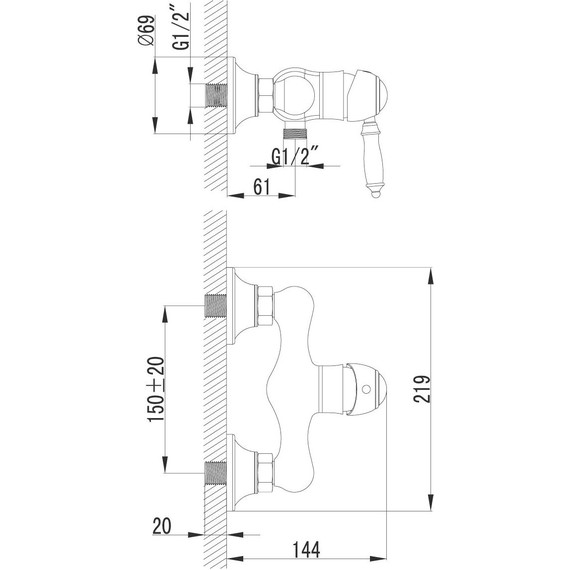 Смеситель для душа Lemark Villa LM4803B, бронза фото 5