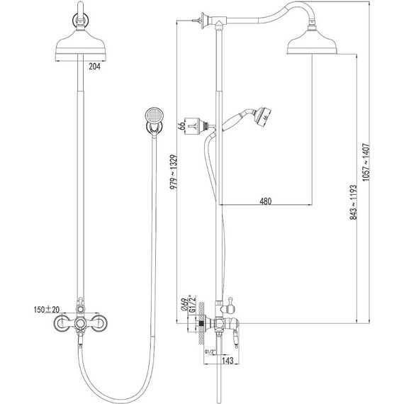 Душевая стойка Lemark Villa LM4860B, бронза фото 4
