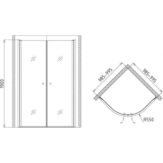 Душевое ограждение Gemy New Rockcoco 100x100 см S03082B, хром/прозрачное фото 4