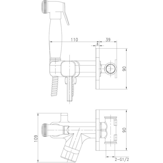 Набор для гигиенического душа Lemark Solo LM7165B, бронза - 2 Набор для гигиенического душа Lemark Solo LM7165B, бронза фото 2