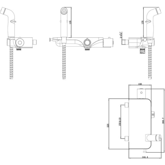Набор для гигиенического душа с термостатом Lemark Solo LM7169CW, хром/белый - 2 Набор для гигиенического душа с термостатом Lemark Solo LM7169CW, хром/белый фото 2