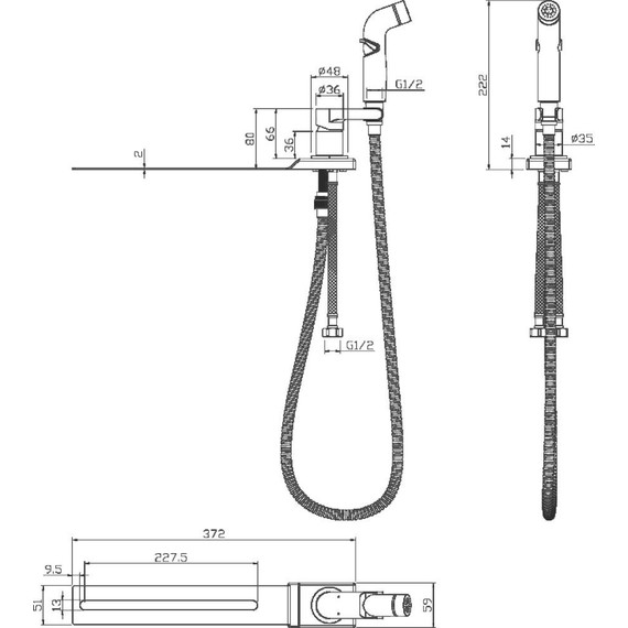 Смеситель Lemark Solo LM7170CW с гигиеническим душем, устанавливаемый на унитаз - 2 Смеситель Lemark Solo LM7170CW с гигиеническим душем, устанавливаемый на унитаз фото 2