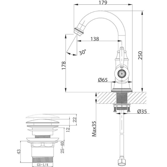 Смеситель для раковины Lemark Spark LM6707RG, розовое золото - 3 Смеситель для раковины Lemark Spark LM6707RG, розовое золото фото 3