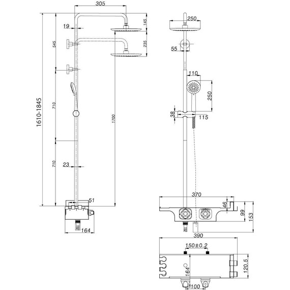 Душевая стойка с термостатом Lemark Tropic LM7008C фото 3