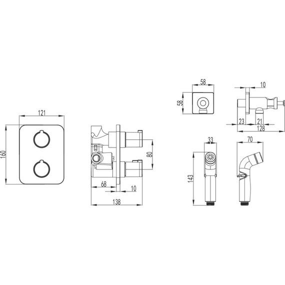 Набор для гигиенического душа с термостатом Lemark Yeti LM7820C - 3 Набор для гигиенического душа с термостатом Lemark Yeti LM7820C фото 3
