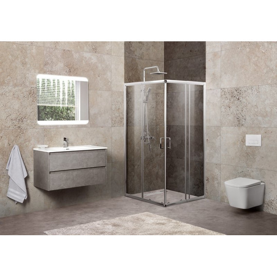 Душевое ограждение BelBagno 85-100x85-100 см UNIQUE-A-2-85/100-M-Cr, хром/матовое, Цвет стекла: матовое, Размер - мм: 850х850 - 4 Душевое ограждение BelBagno 85-100x85-100 см UNIQUE-A-2-85/100-M-Cr, хром/матовое, Цвет стекла: матовое, Размер - мм: 850х850 фото 4