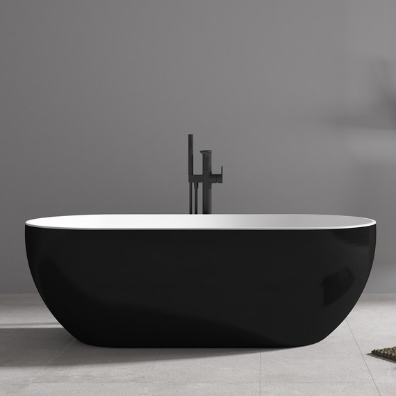 Ванна отдельностоящая Abber AB9241MB 172x79 см, черный матовый фото 
