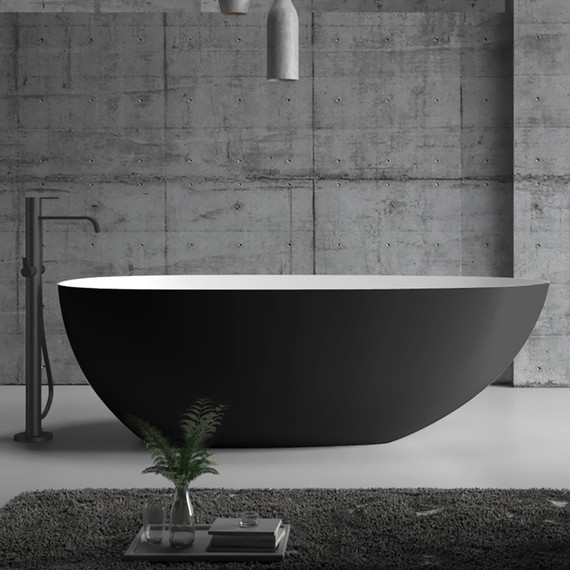 Ванна отдельностоящая Abber AB9211MB 170x80 см, черный матовый фото 