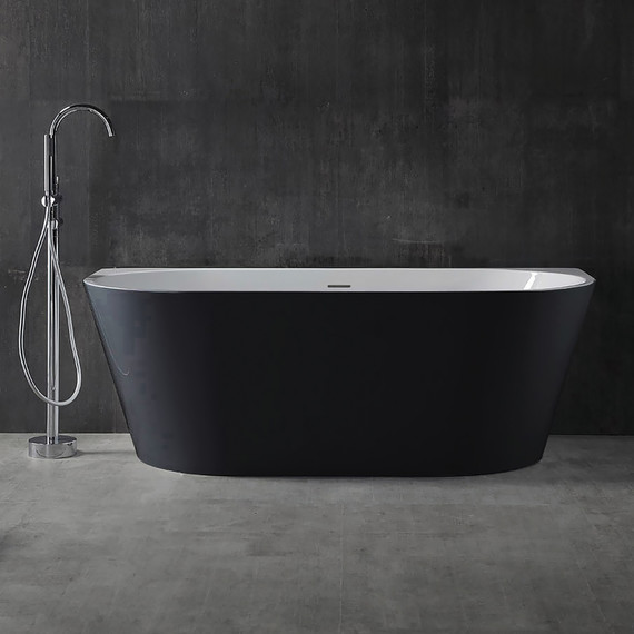 Ванна акриловая Abber AB9216-1.7MB 170x80 см, черный матовый фото 