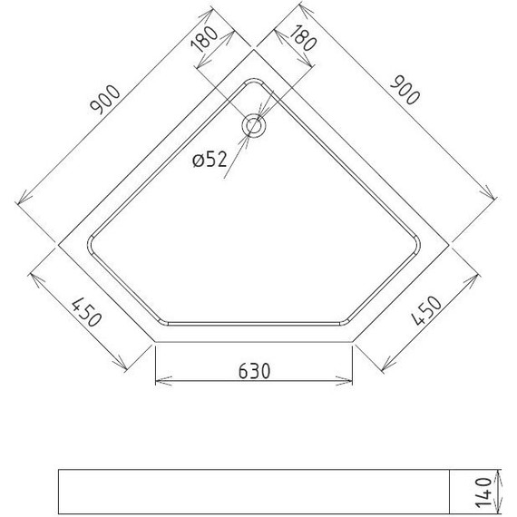Поддон акриловый Gemy 90x90 см ST10T - 2 Поддон акриловый Gemy 90x90 см ST10T фото 2