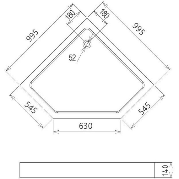 Поддон акриловый Gemy 100x100 см ST11T - 2 Поддон акриловый Gemy 100x100 см ST11T фото 2